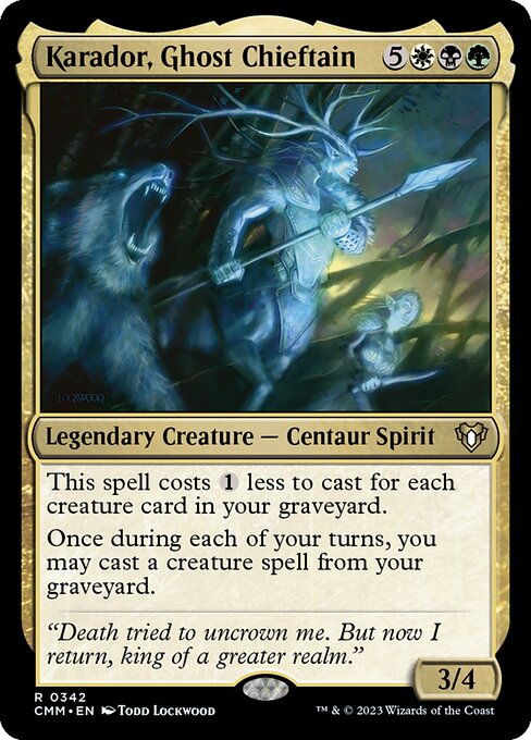 Karador, Ghost Chieftain - Commander Masters (#342) - Illustrated by Todd Lockwood - Magic: The Gathering Card