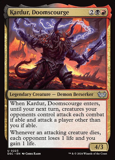 Kardur, Doomscourge - Duskmourn: House of Horror Commander (#223) - Illustrated by Chris Rahn - Magic: The Gathering Card