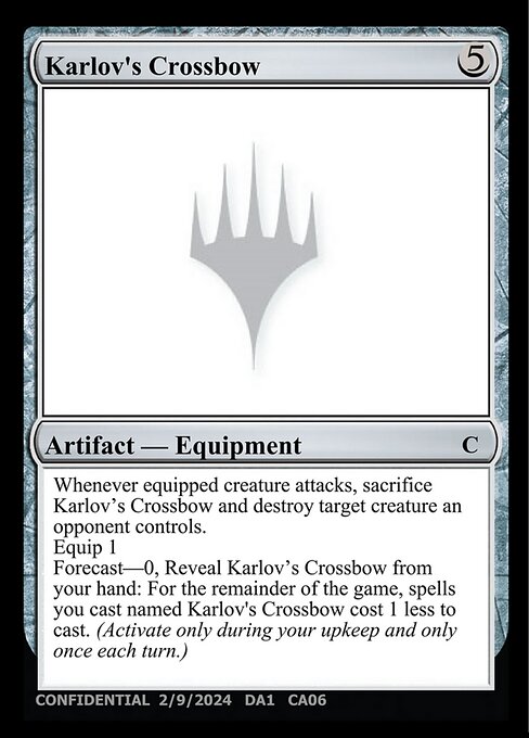 Karlov's Crossbow - Unknown Event (#CA06a) - Magic: The Gathering Card