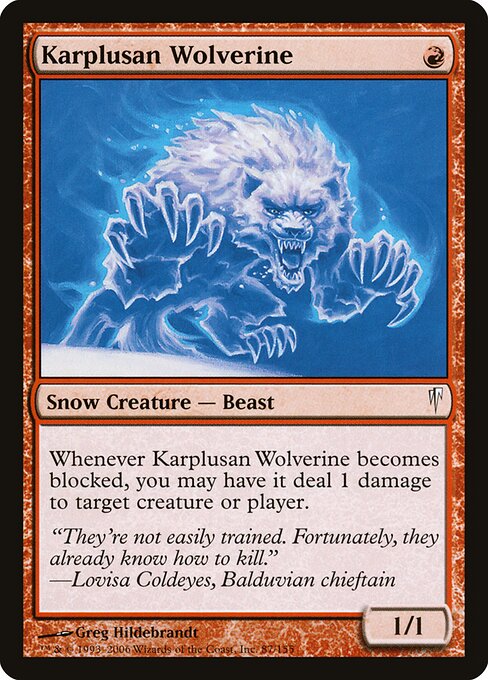 Karplusan Wolverine - Coldsnap Magic card