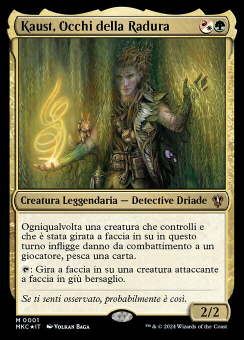 Kaust, Auge der Lichtung (Kaust, Eyes of the Glade) - Murders at Karlov Manor Commander (#1) - Illustrated by Volkan Baǵa - Magic: The Gathering Card