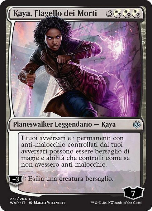 망자의 재앙, 카야 (Kaya, Bane of the Dead) - War of the Spark (#231) - Illustrated by Magali Villeneuve - Magic: The Gathering Card