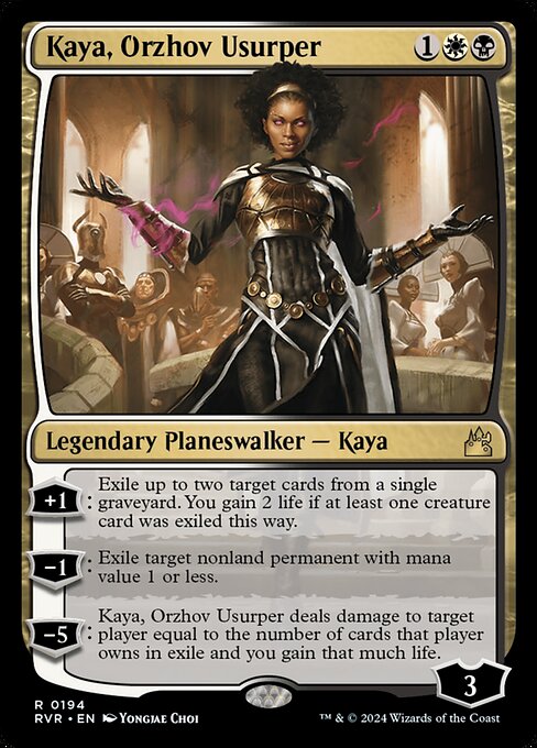 Kaya, Orzhov Usurper - Ravnica Remastered (#194) - Illustrated by Yongjae Choi - Magic: The Gathering Card