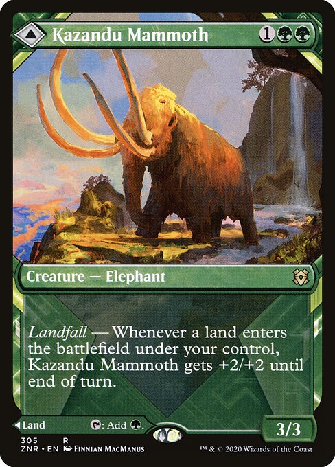 Kazandu Mammoth // Kazandu Valley - Zendikar Rising (#189) - Illustrated by Grzegorz Rutkowski - Magic: The Gathering Card