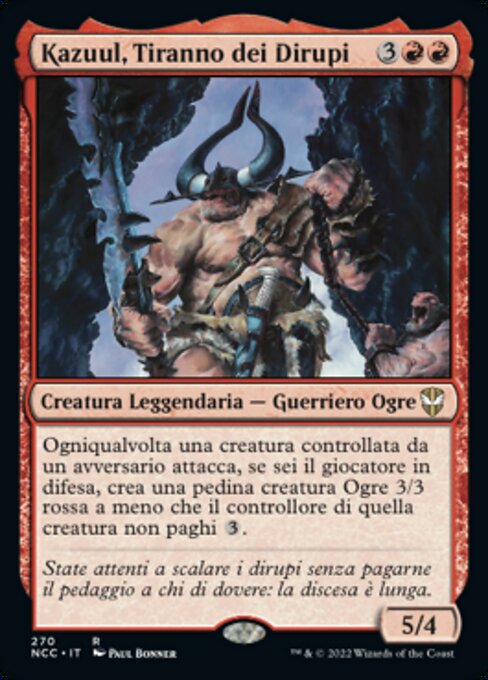 Kazuul, tirano de los precipicios (Kazuul, Tyrant of the Cliffs) - New Capenna Commander (#270) - Illustrated by Paul Bonner - Magic: The Gathering Card