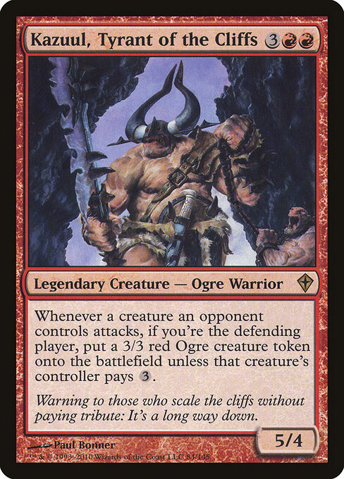 Kazuul, Tyrant of the Cliffs - Worldwake (#84) - Illustrated by Paul Bonner - Magic: The Gathering Card