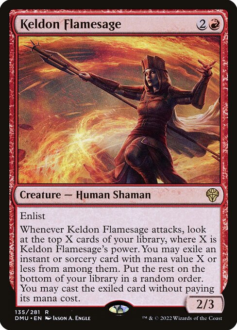 Keldon Flamesage - Dominaria United (#135) - Illustrated by Jason A. Engle - Magic: The Gathering Card