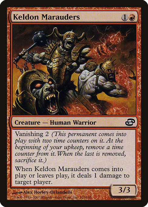 ケルドの匪賊 (Keldon Marauders) - Planar Chaos (#102) - Illustrated by Alex Horley-Orlandelli - Magic: The Gathering Card