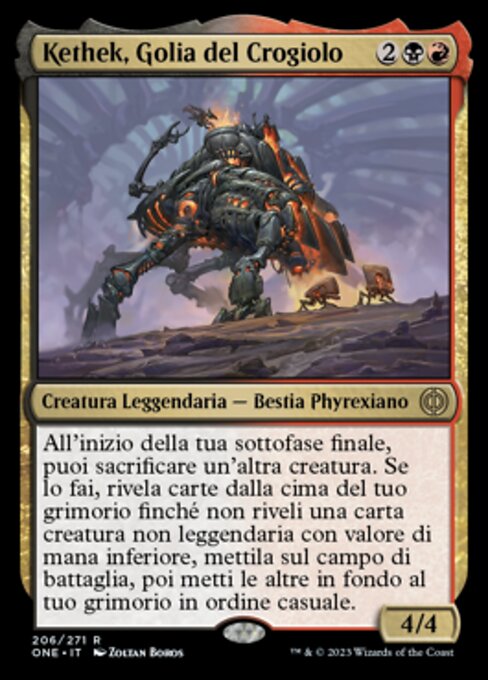 Kethek, Crucible Goliath - Phyrexia: All Will Be One Promos (#206p) - Illustrated by Zoltan Boros - Magic: The Gathering Card