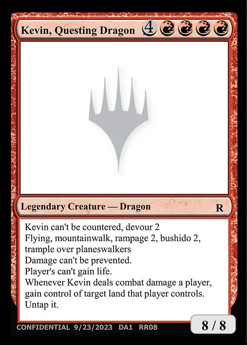 Kevin, Questing Dragon - Unknown Event (#RR08a) - Magic: The Gathering Card