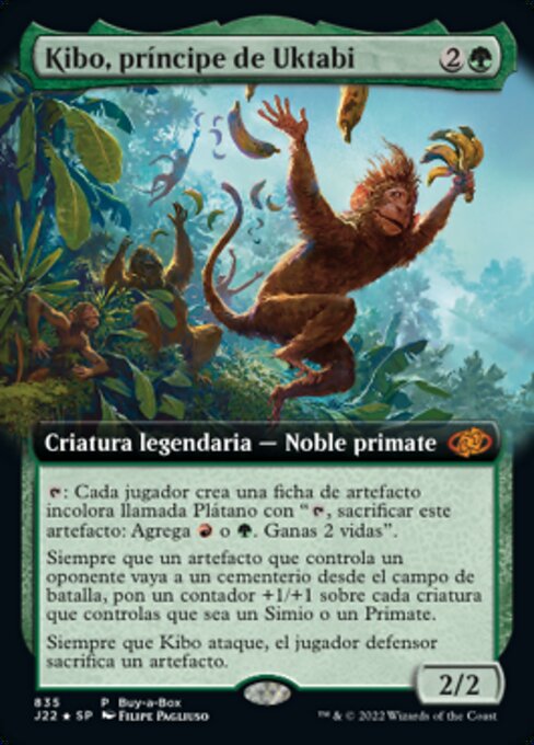 Kibo, príncipe de Uktabi (Kibo, Uktabi Prince) - Jumpstart 2022 (#835) - Illustrated by Filipe Pagliuso - Magic: The Gathering Card