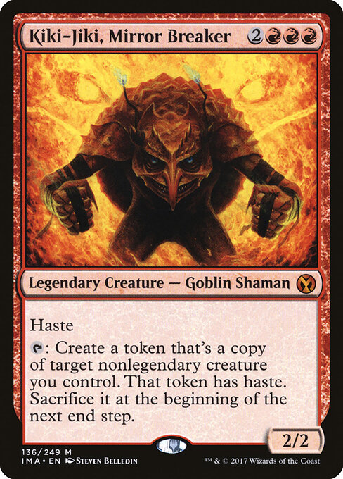 Kiki-Jiki, Mirror Breaker - Iconic Masters (#136) - Illustrated by Steven Belledin - Magic: The Gathering Card