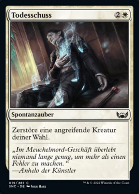 Todesschuss (Kill Shot) - Streets of New Capenna (#19) - Illustrated by Josh Hass - Magic: The Gathering Card
