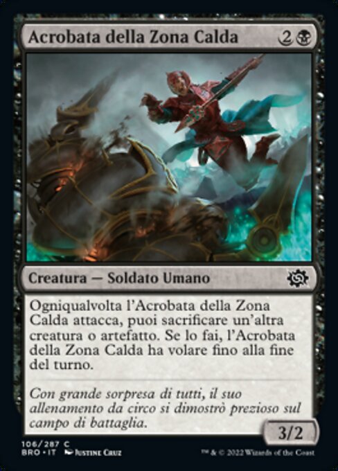 Acrobate de la zone de tir (Kill-Zone Acrobat) - The Brothers' War (#106) - Illustrated by Justine Cruz - Magic: The Gathering Card