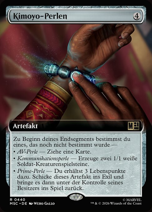 Kimoyo-Perlen (Kimoyo Beads) - Marvel Super Heroes Commander (#440) - Illustrated by Wero Gallo - Magic: The Gathering Card