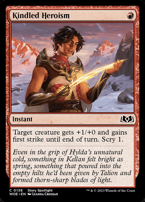 Kindled Heroism - Wilds of Eldraine (#138) - Illustrated by Leanna Crossan - Magic: The Gathering Card