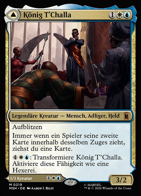 King T'Challa // Black Panther, Hope Enduring - Marvel Super Heroes (#219) - Illustrated by Aaron J. Riley & Eric Wilkerson - Magic: The Gathering Card