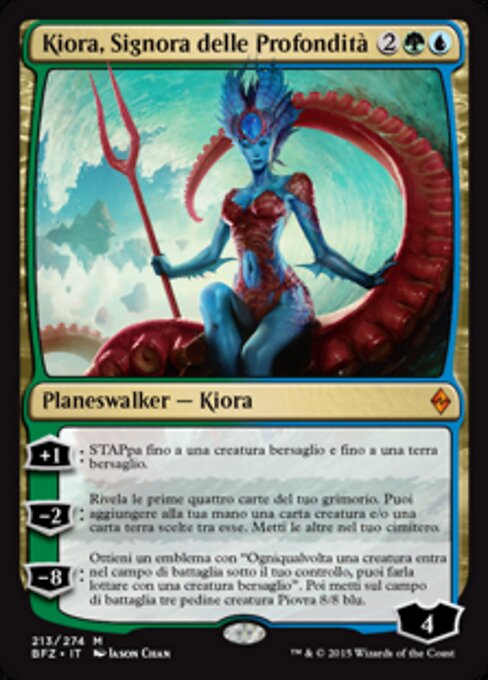 Kiora, Signora delle Profondità (Kiora, Master of the Depths) - Battle for Zendikar (#213) - Illustrated by Jason Chan - Magic: The Gathering Card