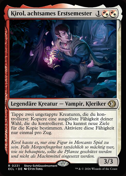 Kirol, achtsames Erstsemester (Kirol, Attentive First-Year) - Lorwyn Eclipsed (#231) - Illustrated by Evyn Fong - Magic: The Gathering Card