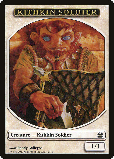 Kithkin Soldier - Commander Anthology Tokens (#1) - Illustrated by Randy Gallegos - Magic: The Gathering Card