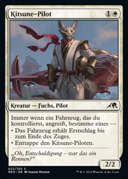 Кицунэ-Ас (Kitsune Ace) - Kamigawa: Neon Dynasty (#22) - Illustrated by Joseph Weston - Magic: The Gathering Card
