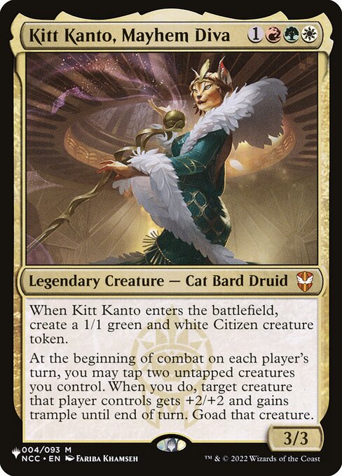 Kitt Kanto, Mayhem Diva - The List (#NCC-4) - Illustrated by Fariba Khamseh - Magic: The Gathering Card