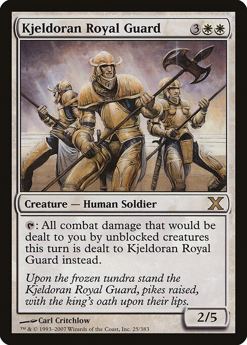 Kjeldoran Royal Guard - Tenth Edition (#25) - Illustrated by Carl Critchlow - Magic: The Gathering Card