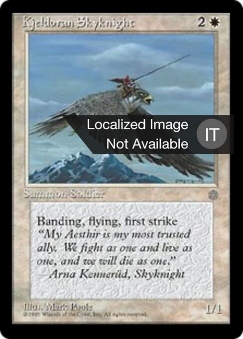 Kjeldoranischer Himmelsritter (Kjeldoran Skyknight) - Ice Age (#40) - Illustrated by Mark Poole - Magic: The Gathering Card