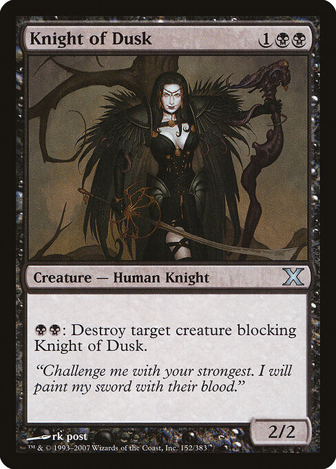 Knight of Dusk - Tenth Edition (#152) - Illustrated by rk post - Magic: The Gathering Card