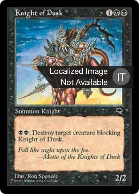 Knight of Dusk - Tempest (#140) - Illustrated by Ron Spencer - Magic: The Gathering Card