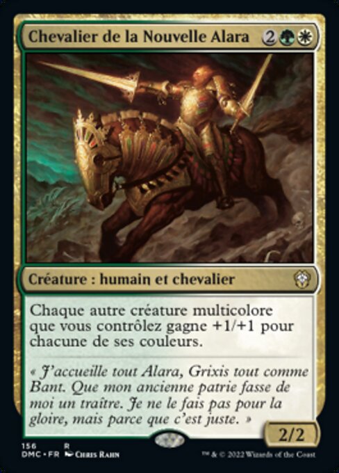 Caballero de la Nueva Alara (Knight of New Alara) - Dominaria United Commander (#156) - Illustrated by Chris Rahn - Magic: The Gathering Card