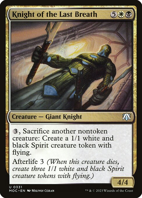 Knight of the Last Breath - March of the Machine Commander Magic card