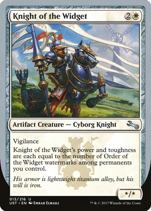 Knight of the Widget - Unstable (#13) - Illustrated by Emrah Elmasli - Magic: The Gathering Card