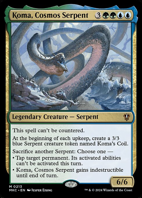 Koma, Cosmos Serpent - Murders at Karlov Manor Commander (#213) - Illustrated by Jesper Ejsing - Magic: The Gathering Card
