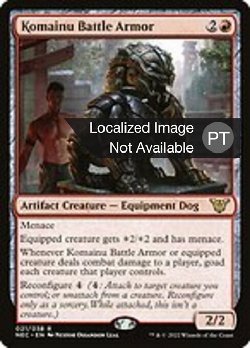 貊犬战甲 (Komainu Battle Armor) - Neon Dynasty Commander (#21) - Illustrated by Néstor Ossandón Leal - Magic: The Gathering Card