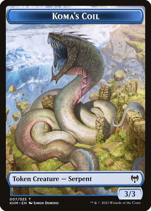 Koma's Coil - Murders at Karlov Manor Commander Tokens (#7) - Illustrated by Simon Dominic - Magic: The Gathering Card