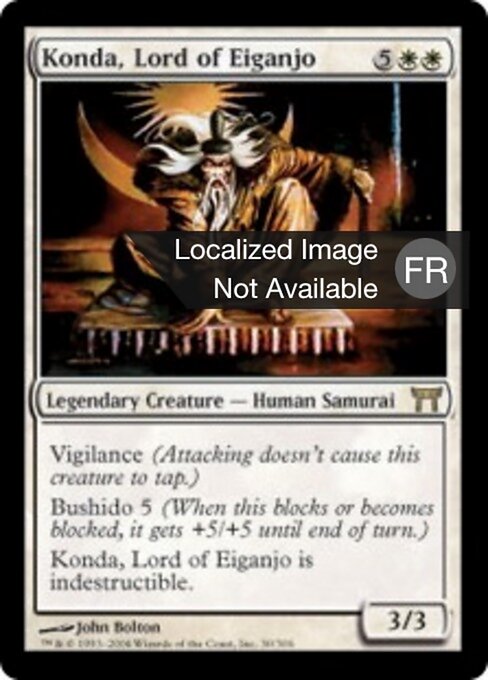 Konda, Signore di Eiganjo (Konda, Lord of Eiganjo) - Champions of Kamigawa (#30) - Illustrated by John Bolton - Magic: The Gathering Card