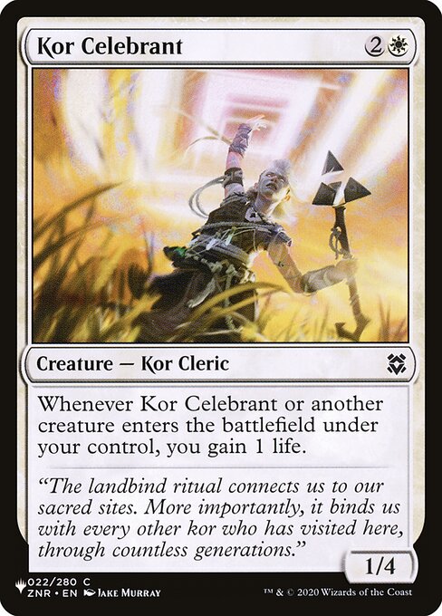 Kor Celebrant - The List (#ZNR-22) - Illustrated by Jake Murray - Magic: The Gathering Card