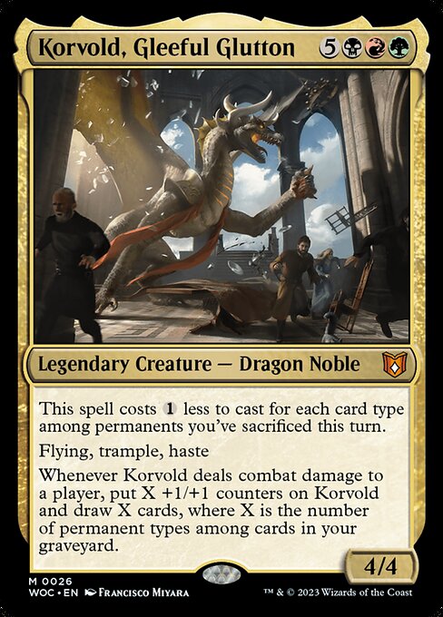 Korvold, Gleeful Glutton - Wilds of Eldraine Commander Magic card
