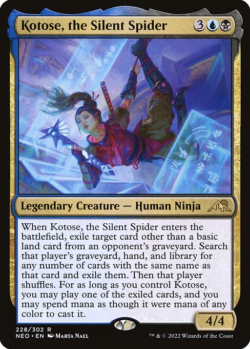 Kotose, the Silent Spider - Kamigawa: Neon Dynasty (#228) - Illustrated by Marta Nael - Magic: The Gathering Card