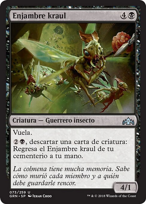 Enjambre kraul (Kraul Swarm) - Guilds of Ravnica (#73) - Illustrated by Jehan Choo - Magic: The Gathering Card