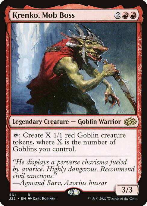 Krenko, Chefe da Turba (Krenko, Mob Boss) - Ravnica Remastered (#114) - Illustrated by Karl Kopinski - Magic: The Gathering Card