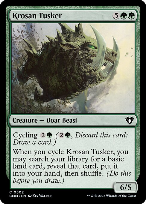 Krosan Tusker - Commander Masters (#302) - Illustrated by Kev Walker - Magic: The Gathering Card