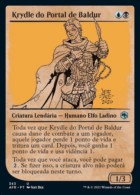 Krydle do Portal de Baldur (Krydle of Baldur's Gate) - Adventures in the Forgotten Realms (#343) - Illustrated by Jeff Dee - Magic: The Gathering Card