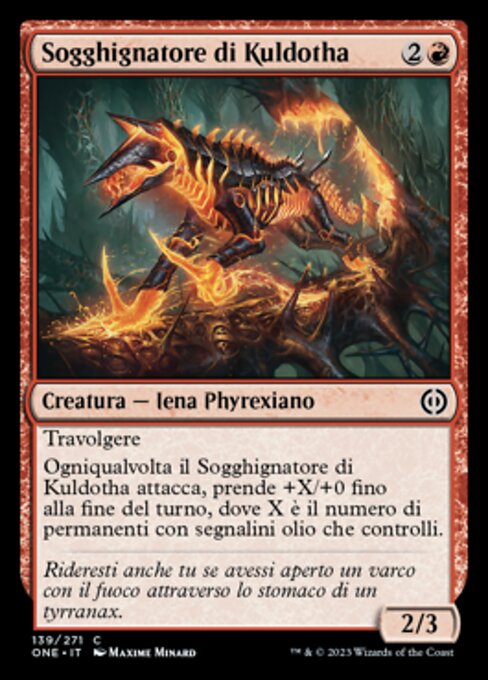 Sogghignatore di Kuldotha (Kuldotha Cackler) - Phyrexia: All Will Be One (#139) - Illustrated by Maxime Minard - Magic: The Gathering Card