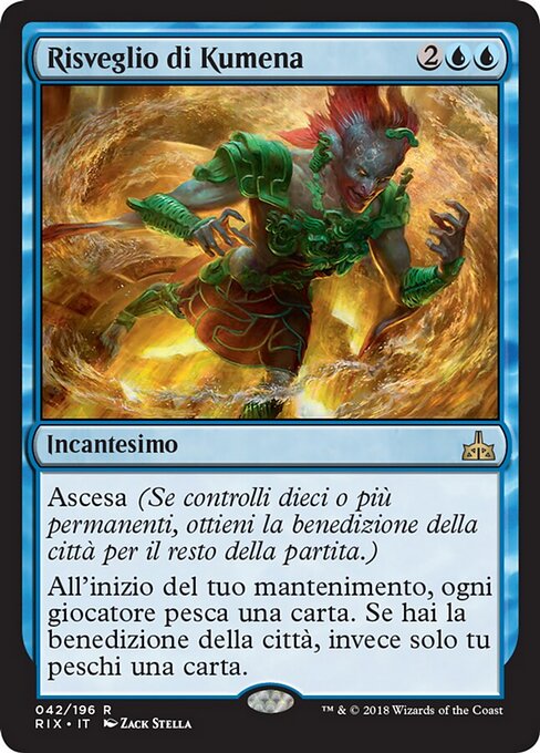 Éveil de Kumena (Kumena's Awakening) - Rivals of Ixalan (#42) - Illustrated by Zack Stella - Magic: The Gathering Card