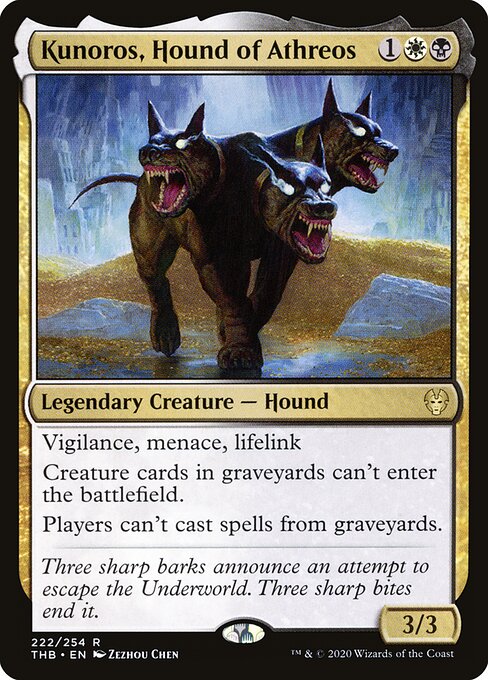 Kunoros, Hound of Athreos - Theros Beyond Death (#222) - Illustrated by Zezhou Chen - Magic: The Gathering Card