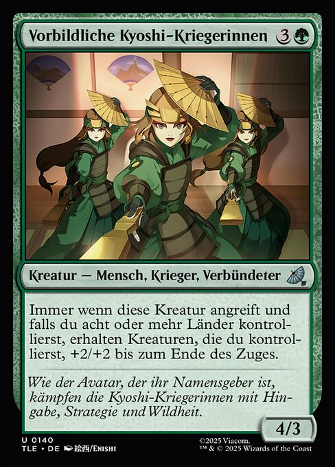 Guerrières kyoshi modèles (Kyoshi Warrior Exemplars) - Avatar: The Last Airbender Eternal (#140) - Illustrated by Enishi - Magic: The Gathering Card