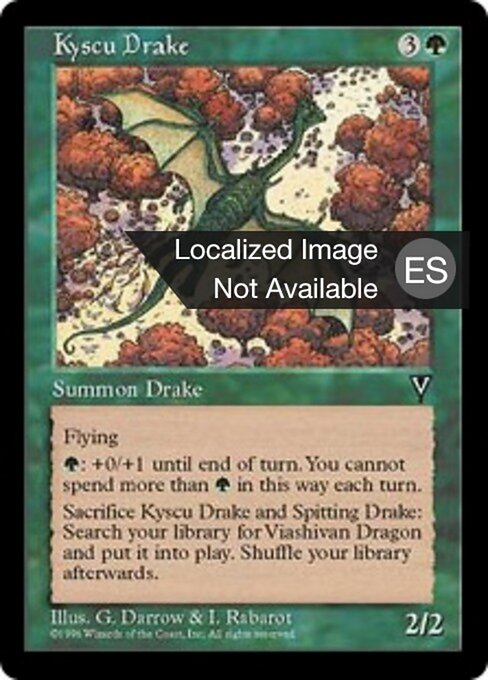 Draco de Kyscu (Kyscu Drake) - Visions (#111) - Illustrated by Geofrey Darrow & I. Rabarot - Magic: The Gathering Card
