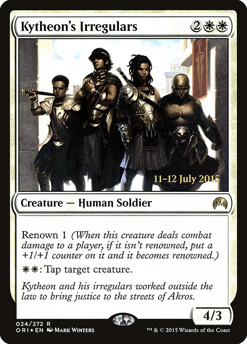 Milicianos de Kytheon (Kytheon's Irregulars) - Magic Origins (#24) - Illustrated by Mark Winters - Magic: The Gathering Card
